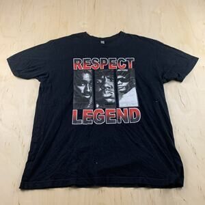 Respect Legend Tupac Biggie Eazy E Black Graphic T Shirt Mens XL Rap Hip Hop
